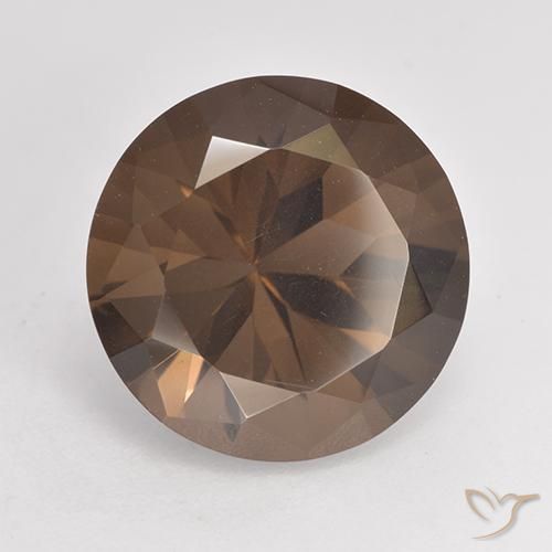 Quartz fumé Marron chaud naturelle Coupe roude, 6.10 ct, VVS-VS