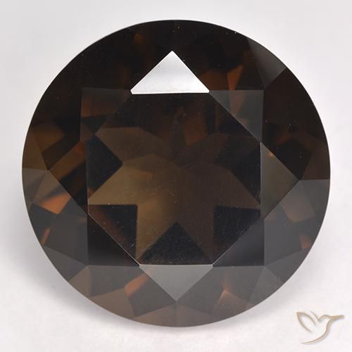 Quartz fumé marron naturelle coupe roude, 17,71 ct, VVS-VS