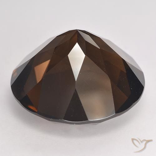 Quartz fumé marron naturelle coupe roude, 17,71 ct, VVS-VS