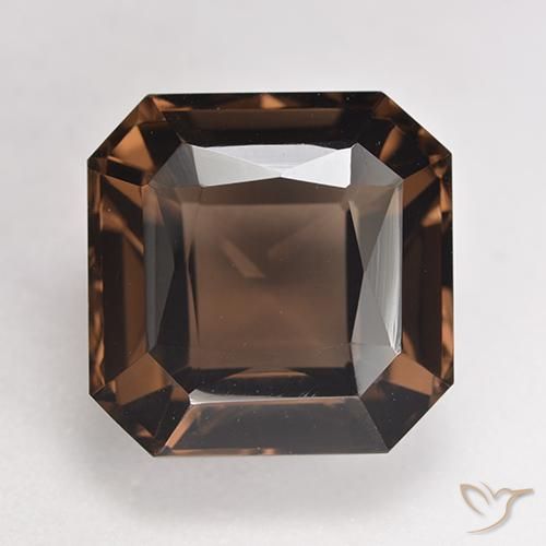 8.79ct Naturel Brun rougeâtre Quartz fumé, Taille émeraude, VVS-VS