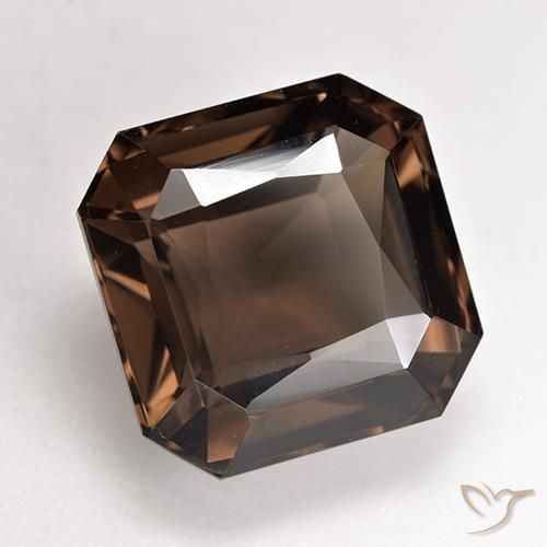 Quartz fumé Brun rougeâtre naturelle Octogone / coupe Émeraude, 8.79 ct, VVS-VS