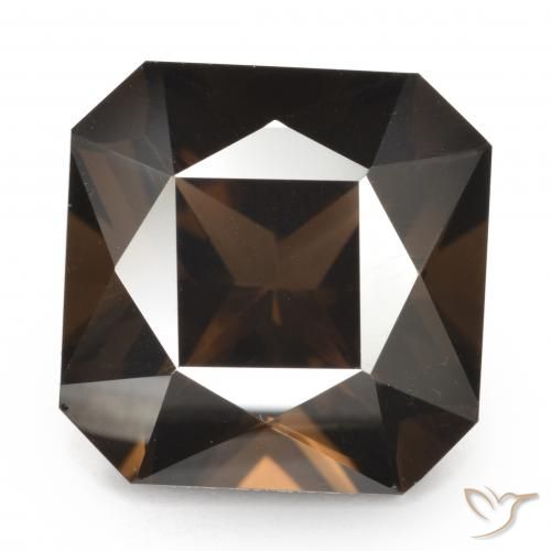 7.33ct Naturel Marron ambré Quartz fumé, Taille émeraude, VVS-VS