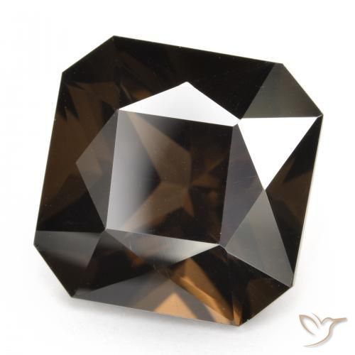 Quartz fumé Marron ambré naturelle Octogone / coupe Émeraude, 7.33 ct, VVS-VS