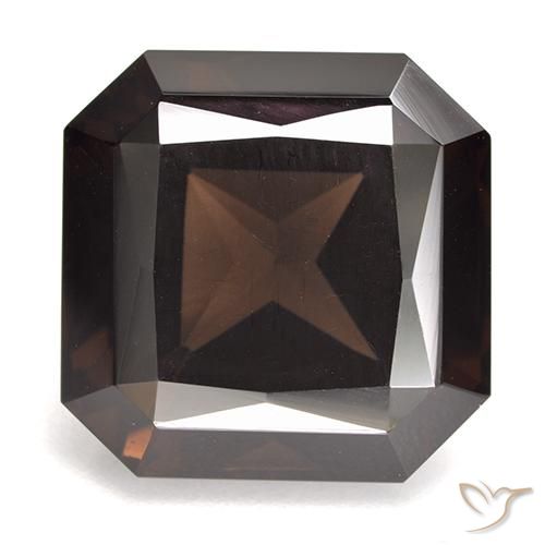 12.50ct Naturel Brun rougeâtre Quartz fumé, Taille émeraude, VVS-VS