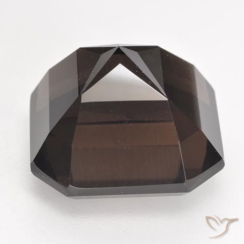 Quartz fumé Brun rougeâtre naturelle Octogone / coupe Émeraude, 12.50 ct, VVS-VS