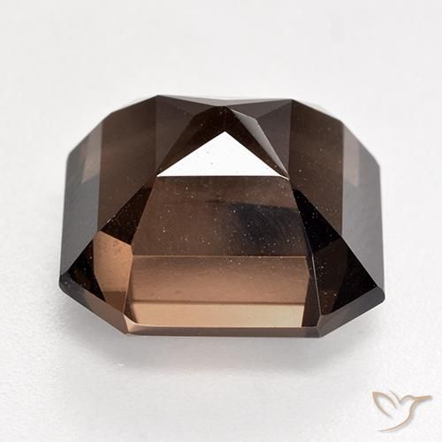 Quartz fumé Brun naturelle Octogone / coupe Émeraude, 9.88 ct, VVS-VS