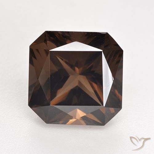 6.08ct Naturel Marron foncé Quartz fumé, Taille émeraude, VVS-VS