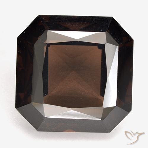 12.52ct Naturel Brun rougeâtre Quartz fumé, Taille émeraude, VVS-VS