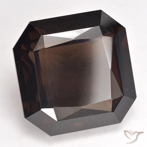 Quartz fumé Brun rougeâtre naturelle Octogone / coupe Émeraude, 12.52 ct, VVS-VS