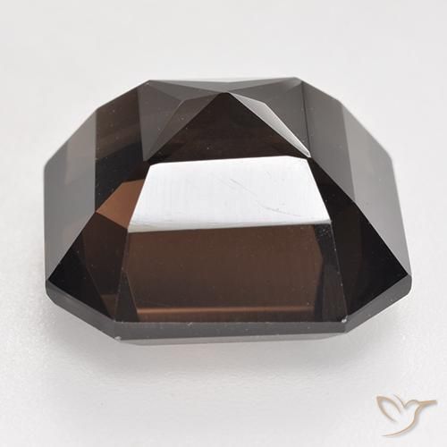 Quartz fumé Brun rougeâtre naturelle Octogone / coupe Émeraude, 12.52 ct, VVS-VS