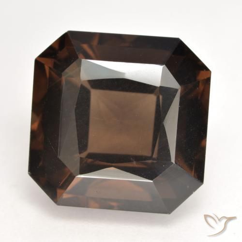 10.14ct Naturel Brun Quartz fumé, Taille émeraude, VS