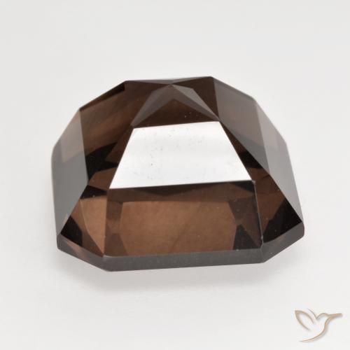 Quartz fumé Brun naturelle Octogone / coupe Émeraude, 10.14 ct, VS