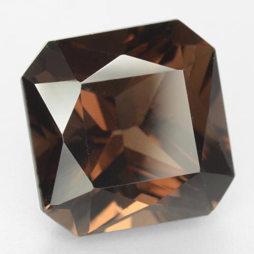 Quartz fumé marron naturelle taille émeraude, 10,00 ct, VVS