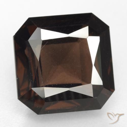 6.72ct Naturel Brun moyen Quartz fumé, Taille émeraude, VVS
