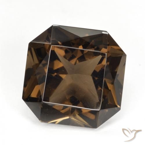 8.41ct Naturel Brun Quartz fumé, Taille émeraude, VVS