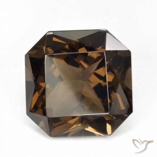 Quartz fumé Brun naturelle Octogone / coupe Émeraude, 8.41 ct, VVS