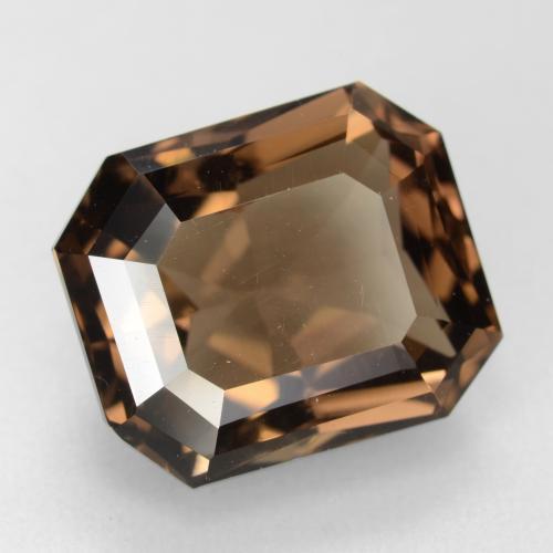 Quartz fumé marron naturelle taille émeraude, 7,41 ct, VVS-VS