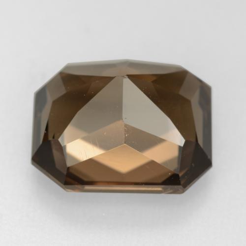 Quartz fumé marron naturelle taille émeraude, 7,41 ct, VVS-VS