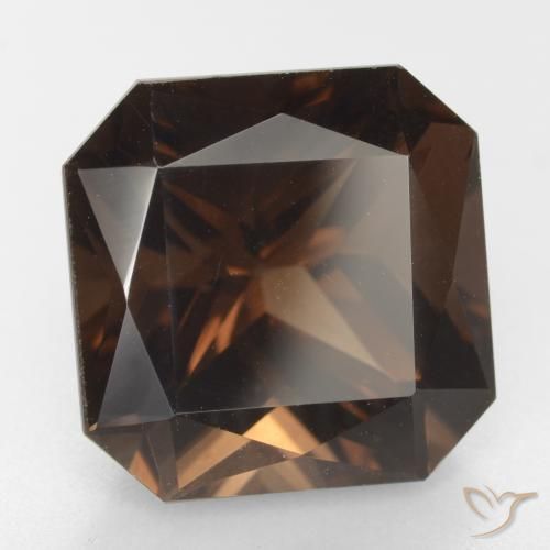 Quartz fumé Brun rougeâtre naturelle Octogone / coupe Émeraude, 11.78 ct, VVS-VS
