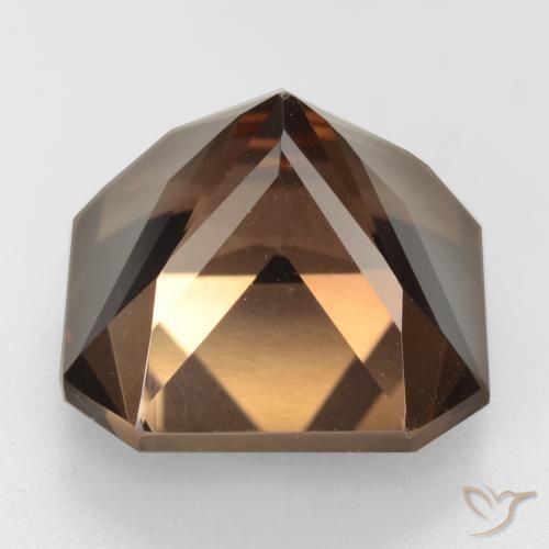 Quartz fumé Brun rougeâtre naturelle Octogone / coupe Émeraude, 11.78 ct, VVS-VS