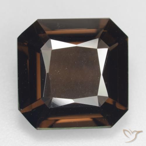 8.65ct Naturel Brun moyen Quartz fumé, Taille émeraude, VVS