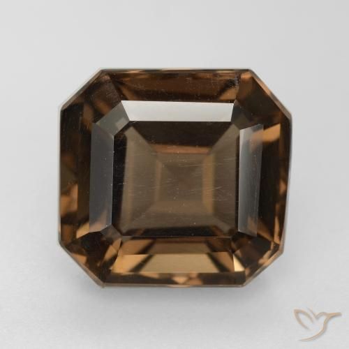 Quartz fumé Brun moyen naturelle Taille émeraude, 6.22 ct, VVS-VS