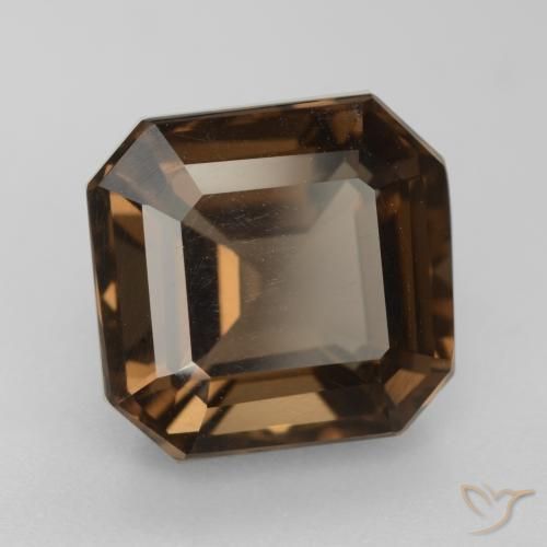 Quartz fumé Brun moyen naturelle Taille émeraude, 6.22 ct, VVS-VS