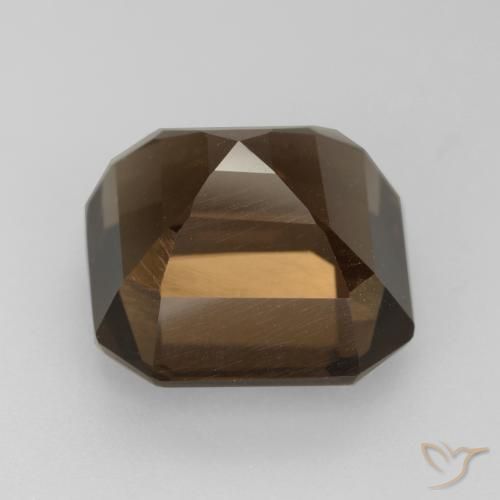 Quartz fumé Brun moyen naturelle Taille émeraude, 6.22 ct, VVS-VS