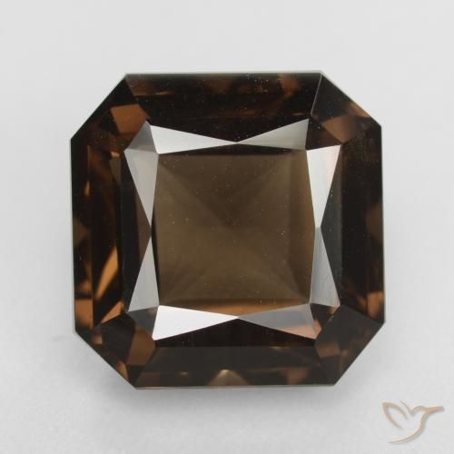 9.31ct Naturel Brun moyen Quartz fumé, Taille émeraude, VVS-VS