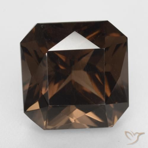 10.94ct Naturel Brun Quartz fumé, Taille émeraude, VVS-VS