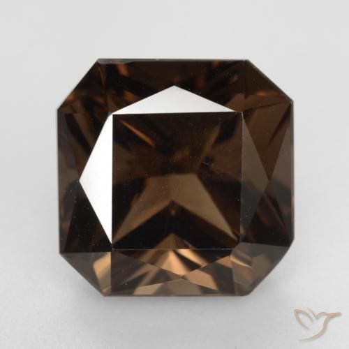 7.12ct Naturel Brun caryer Quartz fumé, Taille émeraude, VVS