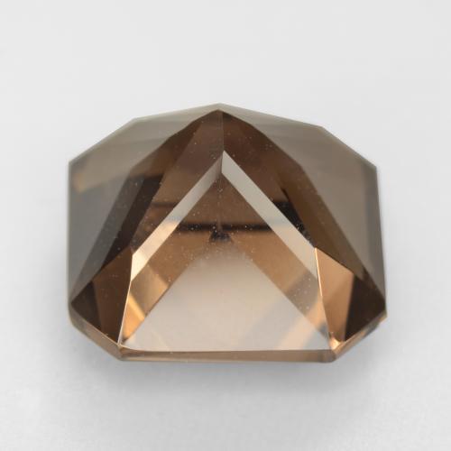 Quartz fumé marron naturelle taille émeraude, 10,19 ct, VVS-VS