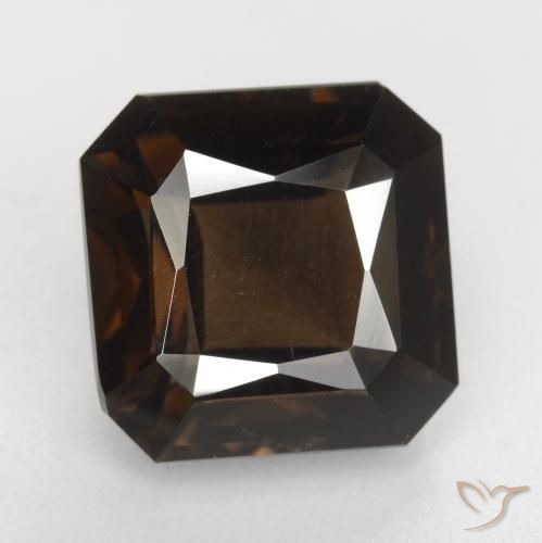 6.87ct Naturel Brun caryer Quartz fumé, Taille émeraude, VVS-VS