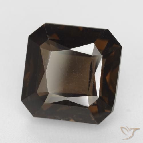 Quartz fumé Brun caryer naturelle Octogone / coupe Émeraude, 6.87 ct, VVS-VS