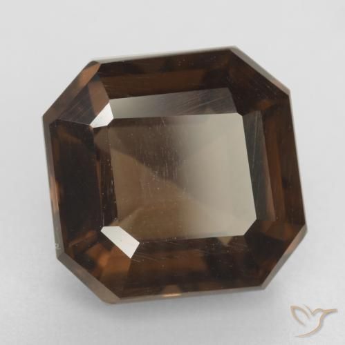Quartz fumé Brun caryer naturelle Octogone / coupe Émeraude, 6.55 ct, VVS-VS