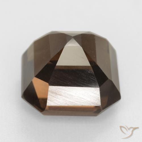Quartz fumé Brun caryer naturelle Octogone / coupe Émeraude, 6.55 ct, VVS-VS