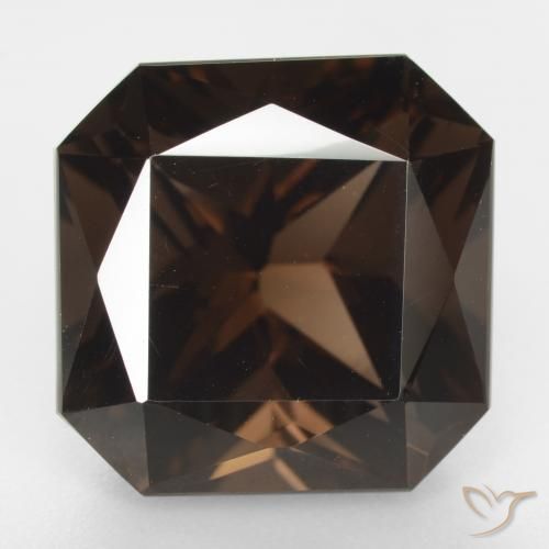 13.18ct Naturel Brun Quartz fumé, Taille émeraude, VVS-VS