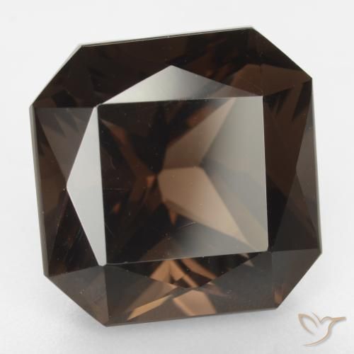 Quartz fumé Brun naturelle Octogone / coupe Émeraude, 13.18 ct, VVS-VS