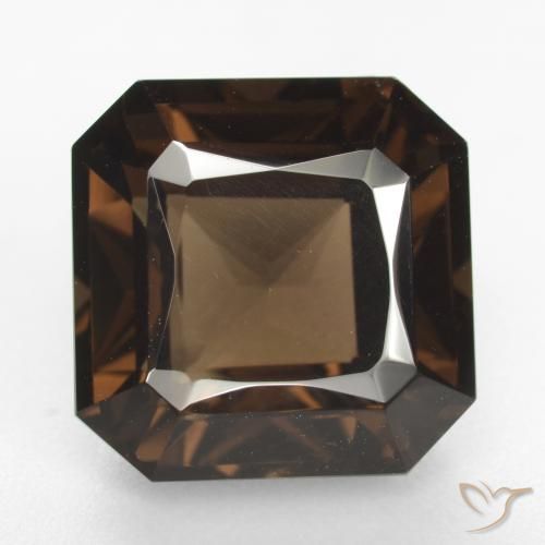 8.59ct Naturel Brun Quartz fumé, Taille émeraude, VVS