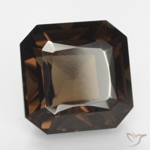 Quartz fumé Brun naturelle Octogone / coupe Émeraude, 8.59 ct, VVS