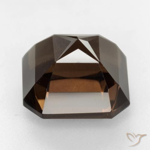 Quartz fumé Brun naturelle Octogone / coupe Émeraude, 8.59 ct, VVS