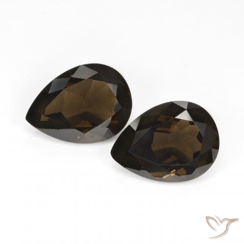 11.77ctw Naturel Brun chocolat Quartz fumé, En forme de poire, VVS