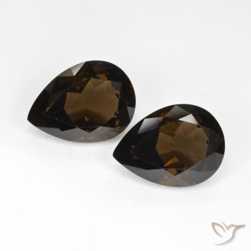 12.81ctw Naturel Brun chocolat Quartz fumé, En forme de poire, VVS
