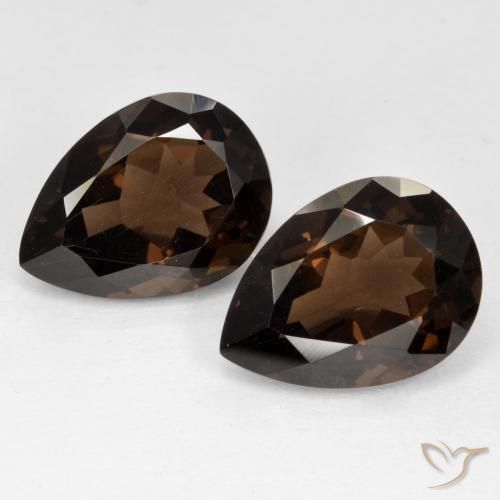 12.71ctw Naturel Brun moyen Quartz fumé, En forme de poire, VVS-VS