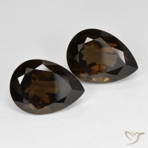 Shop natural 12.92ct Marron ambré Quartz fumé gems, En forme de poire, from Brésil at GemSelect. In stock, global shipping!