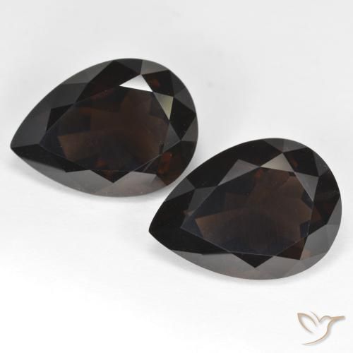 11.99ctw Naturel Brun chocolat profond Quartz fumé, En forme de poire, VVS