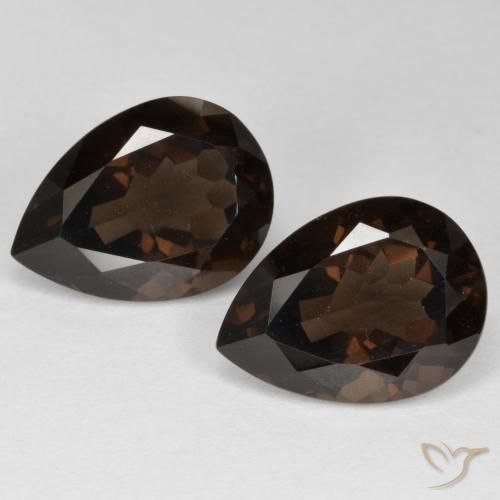 12.40ctw Naturel Marron ambré Quartz fumé, En forme de poire, VVS-VS