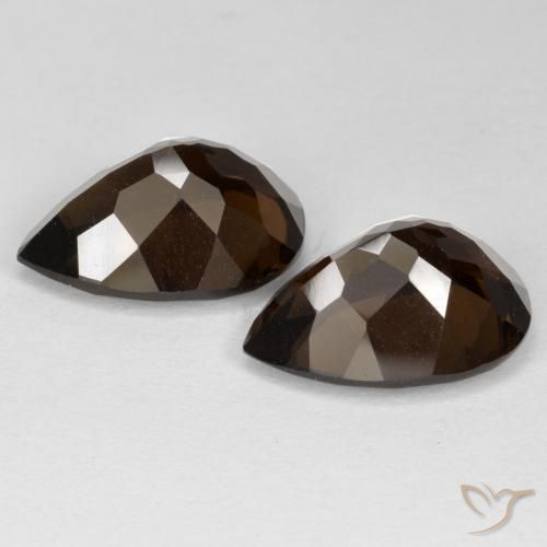 Shop natural 12.40ct Marron ambré Quartz fumé gems, En forme de poire, from Brésil at GemSelect. In stock, global shipping!