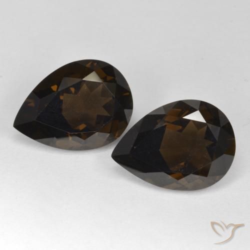 12.60ctw Naturel Brun chocolat profond Quartz fumé, En forme de poire, VVS