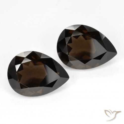 13.10ctw Naturel Marron foncé Quartz fumé, En forme de poire, VVS